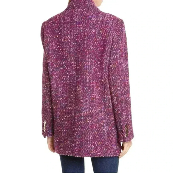 Veronica Beard Crispin‎ Open Front Sweater Coat Purple Tweed Oversized S… - Picture 5 of 13